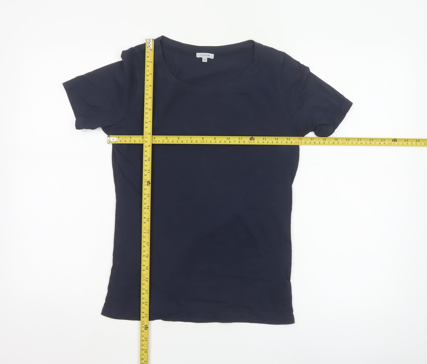 Jigsaw Women's Blue XS Basic Modal Cotton Short Sleeve T-Shirt