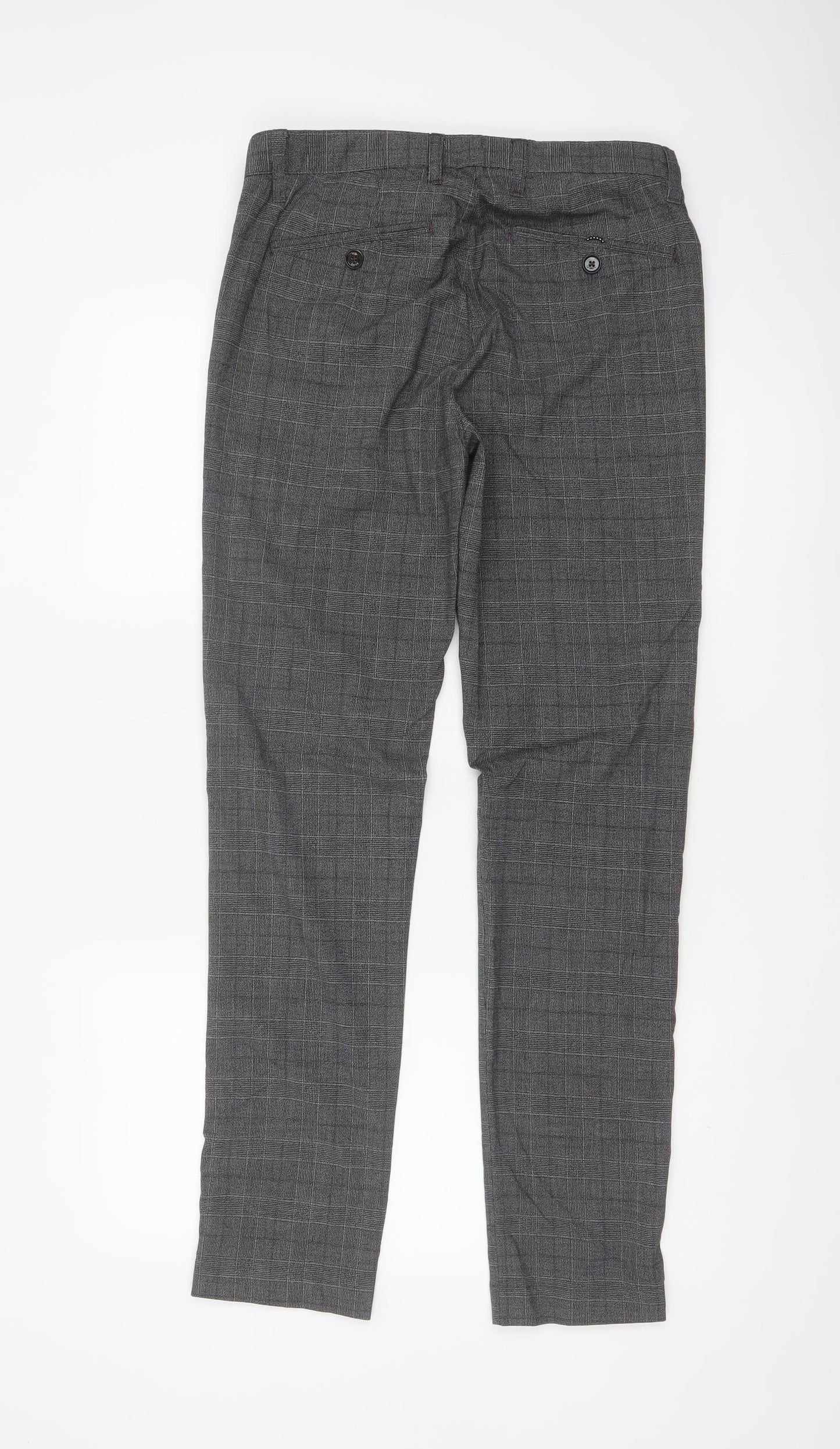Ted Baker Men's Grey Check Slim Fit Chino Trousers 30R