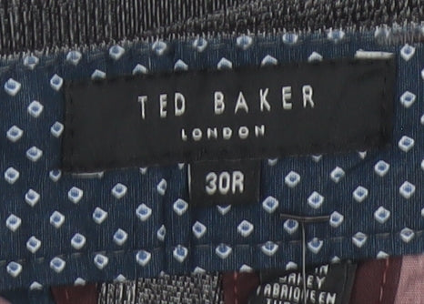 Ted Baker Men's Grey Check Slim Fit Chino Trousers 30R
