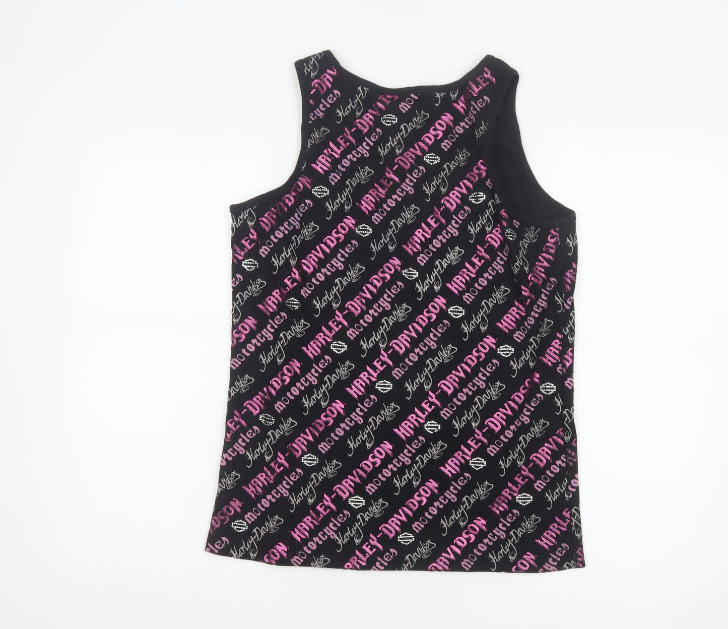 Harley-Davidson Womens Black XL Tank Top Cotton Stretch Biker Style