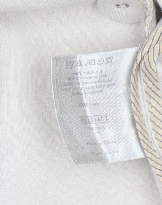 Marks and Spencer Per Una Ivory Linen Blazer Jacket Women Size 12