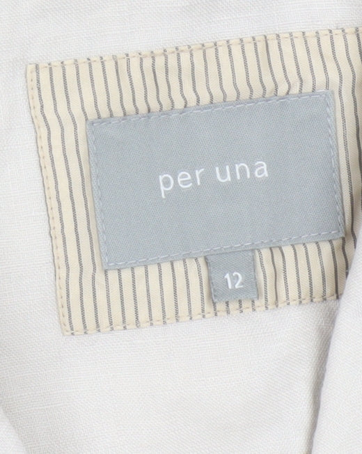 Marks and Spencer Per Una Ivory Linen Blazer Jacket Women Size 12