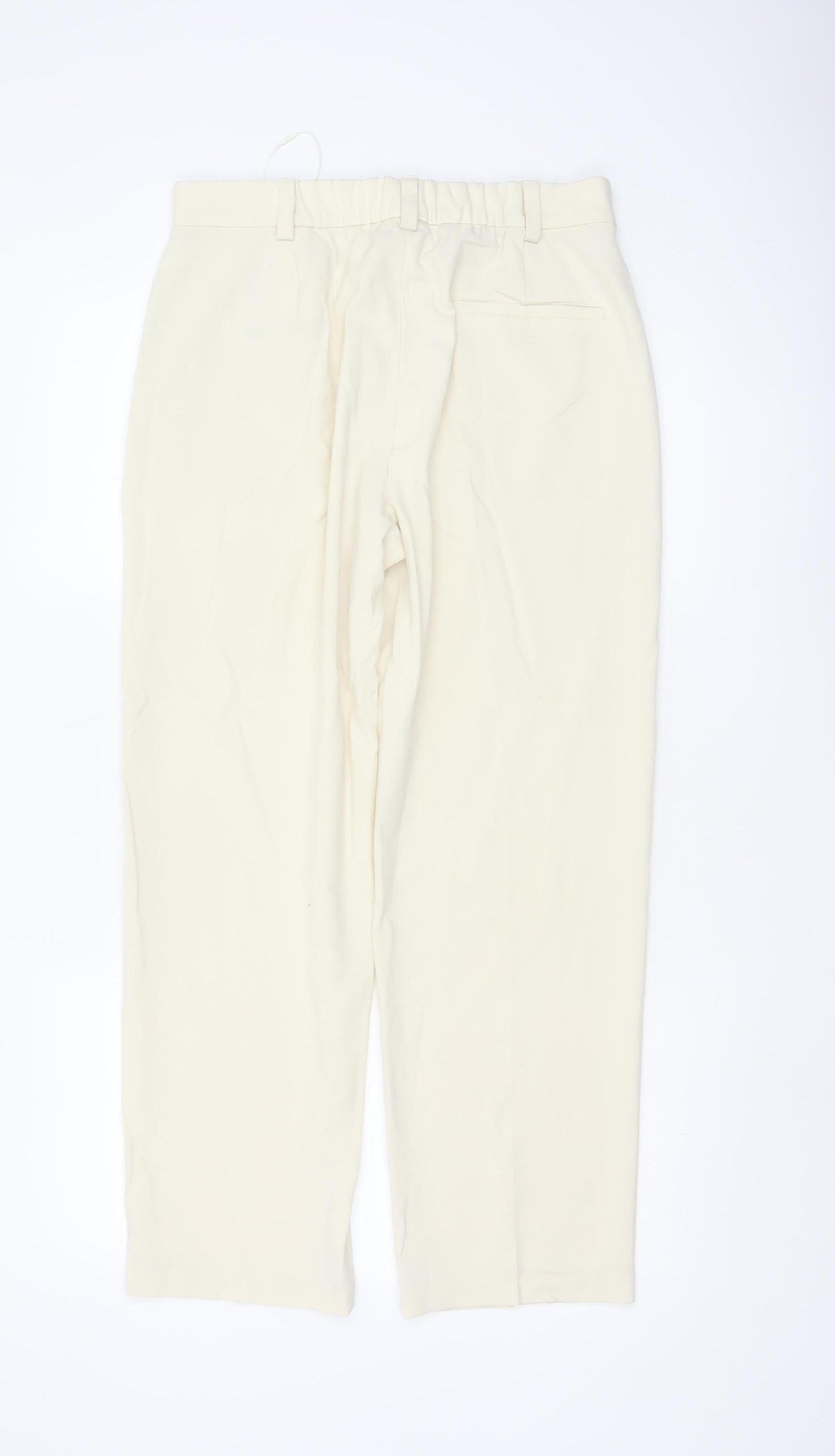 Marks and Spencer Women Beige Size 12 Short Tapered Trousers