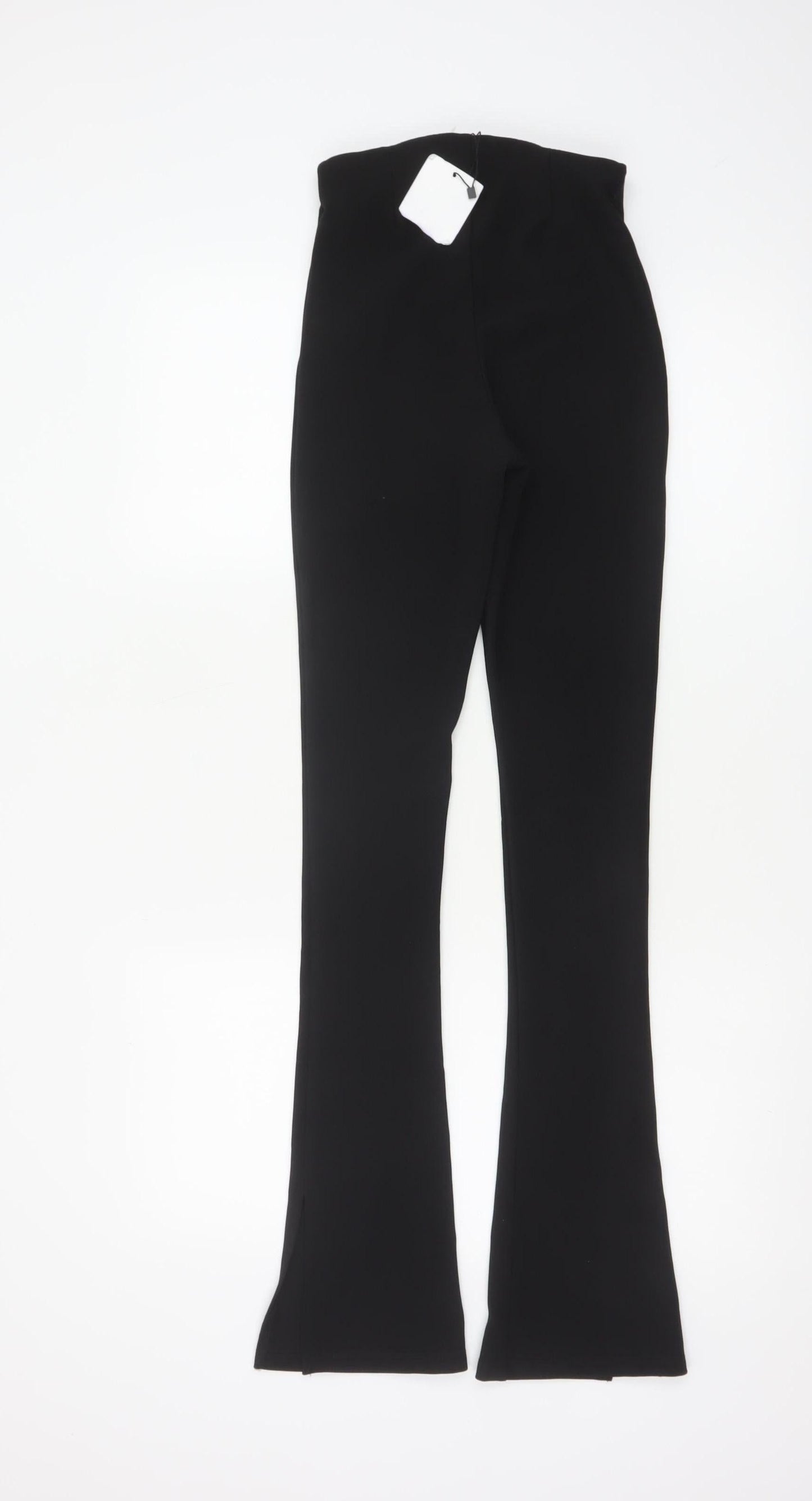 Zara Womens Black XS Flared High Rise Stretch Knit Trousers
