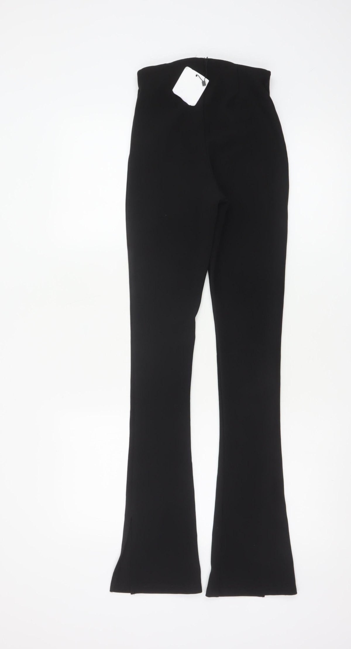 Zara Womens Black XS Flared High Rise Stretch Knit Trousers