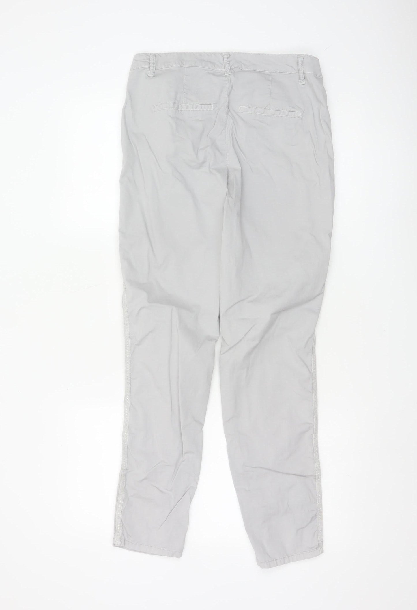 Anna Montana Women’s Grey Chino Trousers Size 10 Stretch Cotton