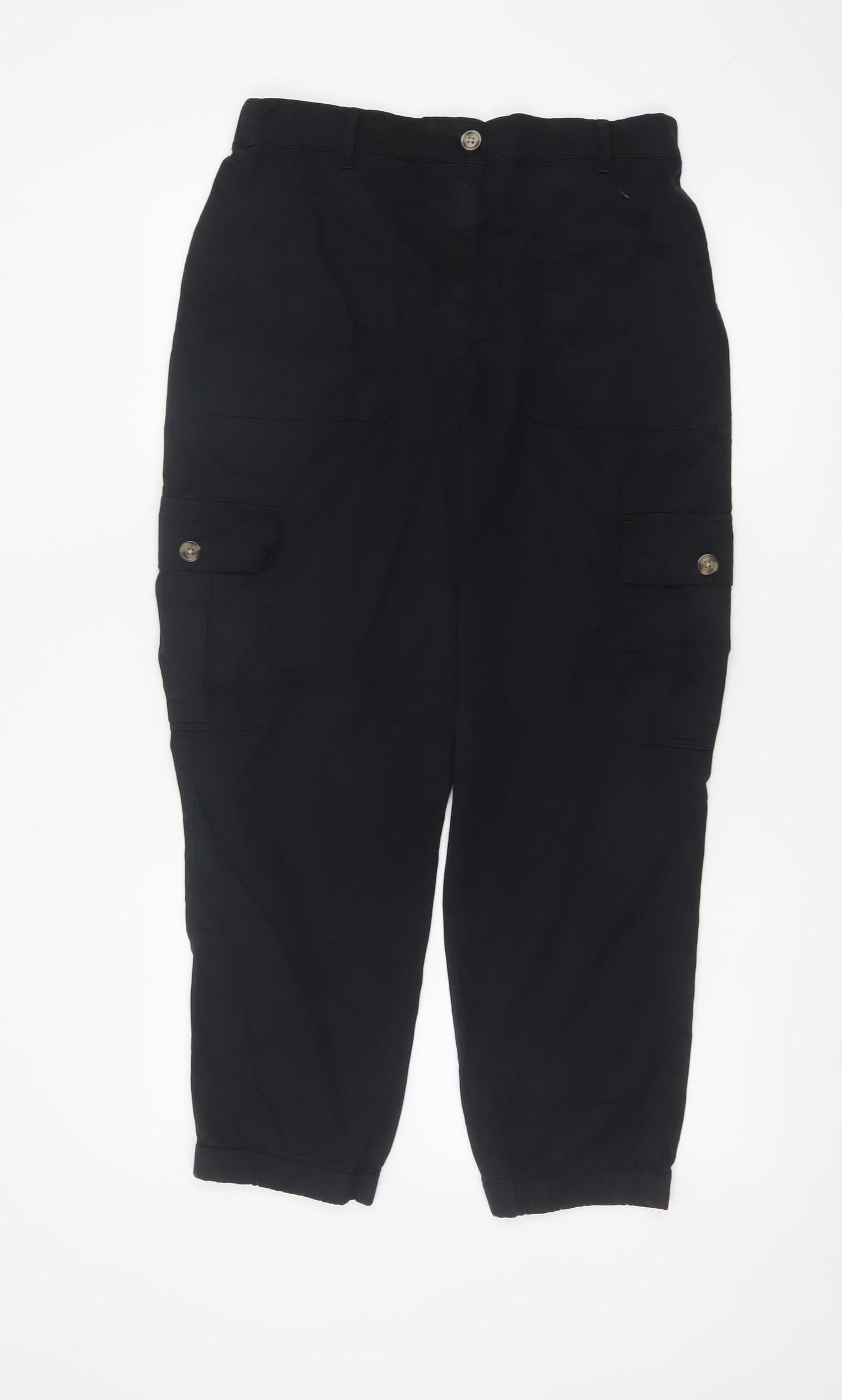 Marks and Spencer Women's Black Cargo Trousers Size 12 Short