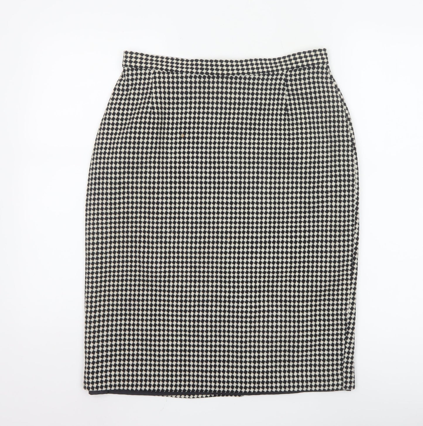 Marks and Spencer Women’s Black Wool Check Pencil Skirt UK 14