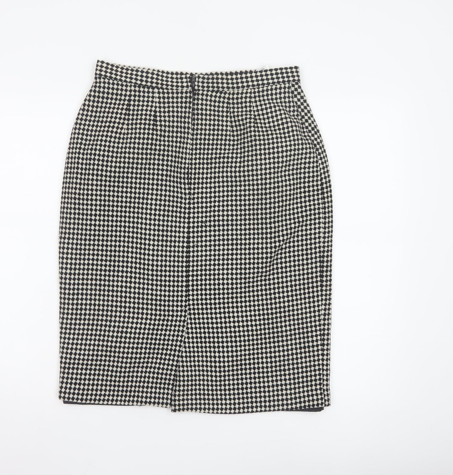 Marks and Spencer Women’s Black Wool Check Pencil Skirt UK 14