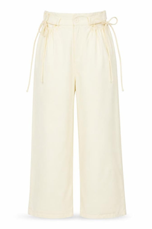 PrettyLittleThing Women's Ivory Size 8 High Rise Paperbag Trousers