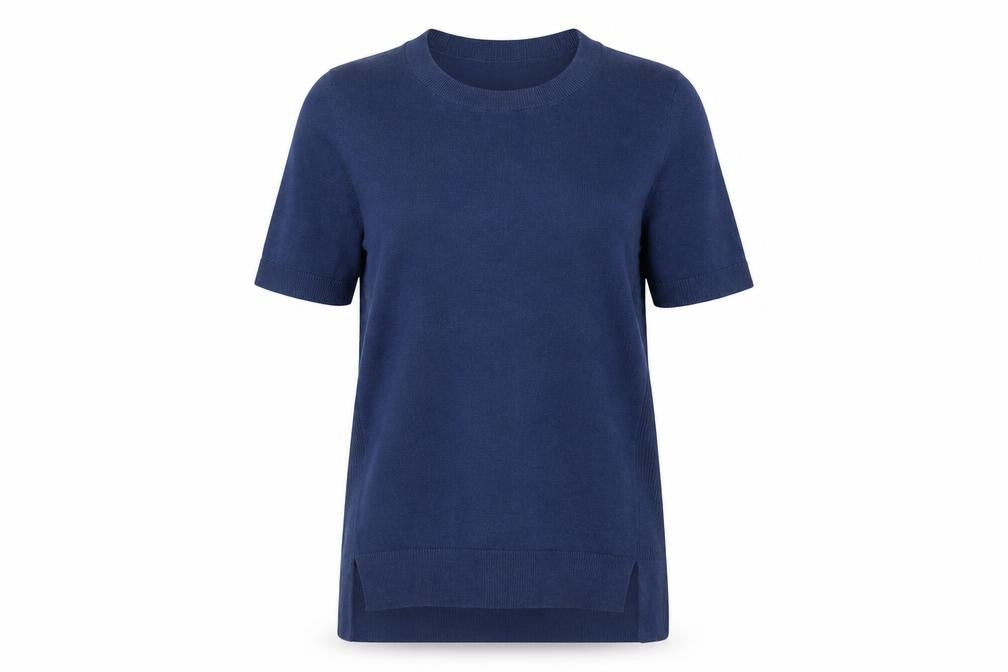 Seasalt Cornwall Women's Blue 100% Cotton Short Sleeve Crew Neck T-Shirt UK 8
