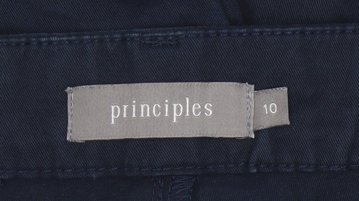 Principles Women Navy Blue Cotton Blend Chino Trousers Size 10