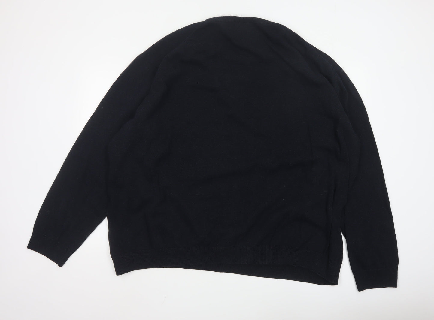 Flintoff by Jacamo Men's Black 5XL Wool Crew Neck Jumper