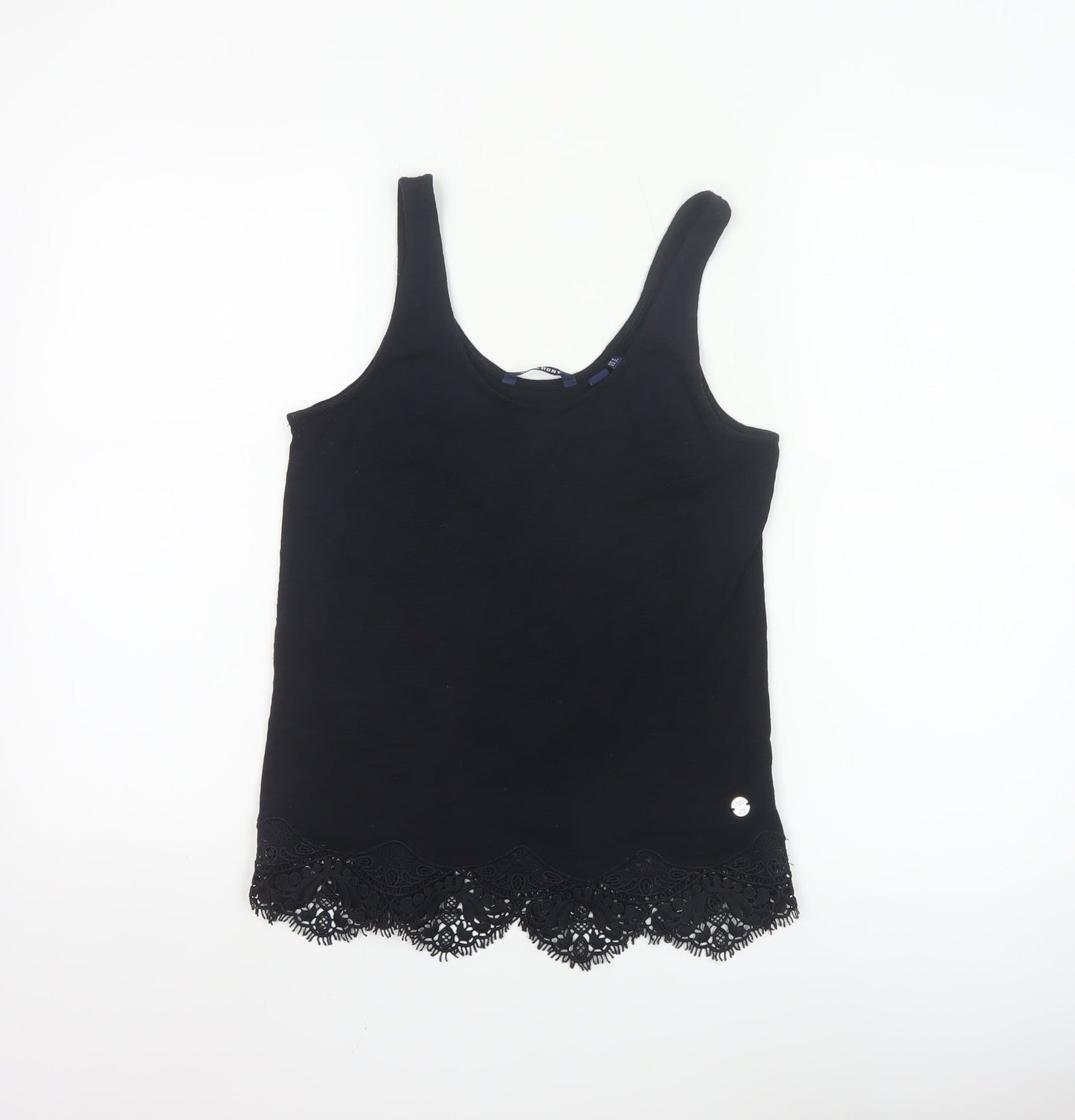 Superdry Women's Black Lace Hem Camisole Tank Top Size 6