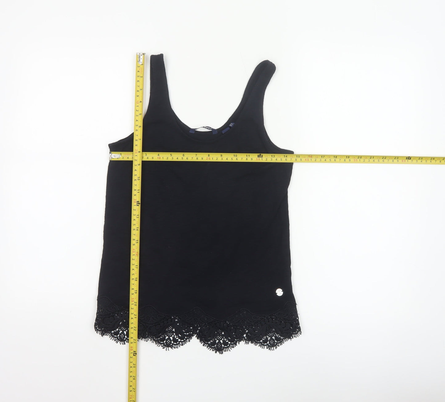 Superdry Women's Black Lace Hem Camisole Tank Top Size 6