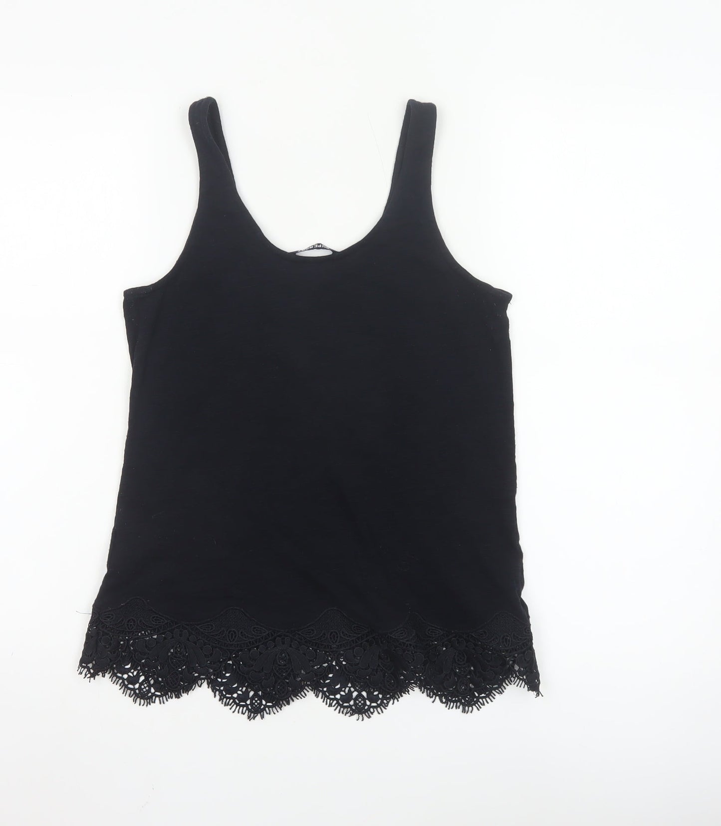 Superdry Women's Black Lace Hem Camisole Tank Top Size 6
