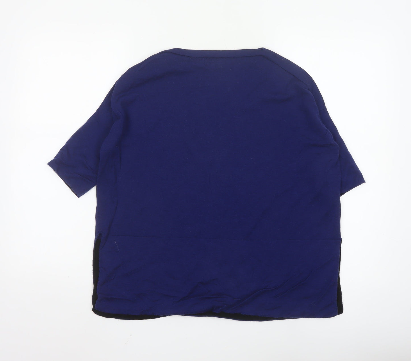 Jigsaw Women's Blue 100% Wool 3/4 Sleeve Pullover Jumper S