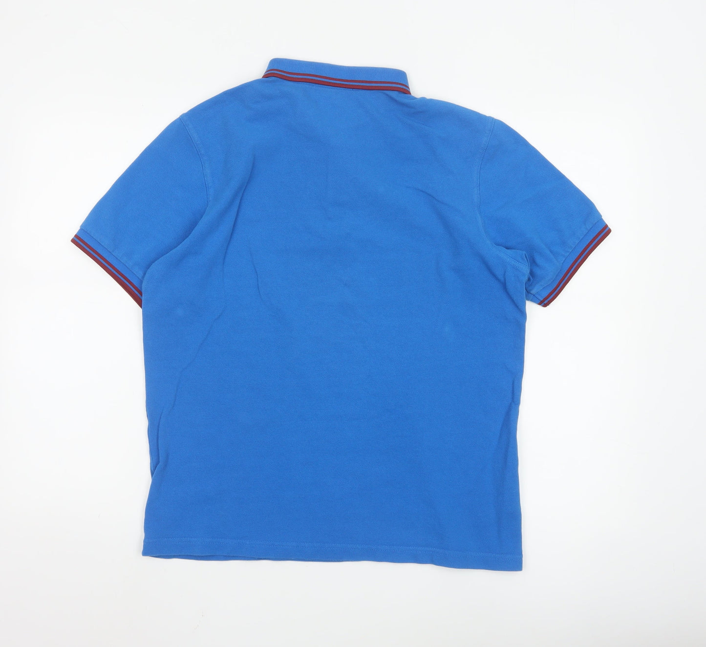 Fred Perry Men's Blue Cotton Polo Shirt Size L Classic Fit
