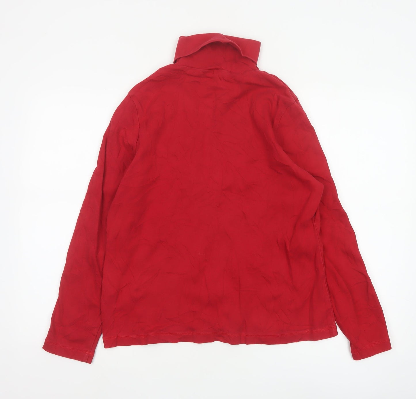 Maine New England Womens Red Roll Neck Cotton Long Sleeve Top Size 16