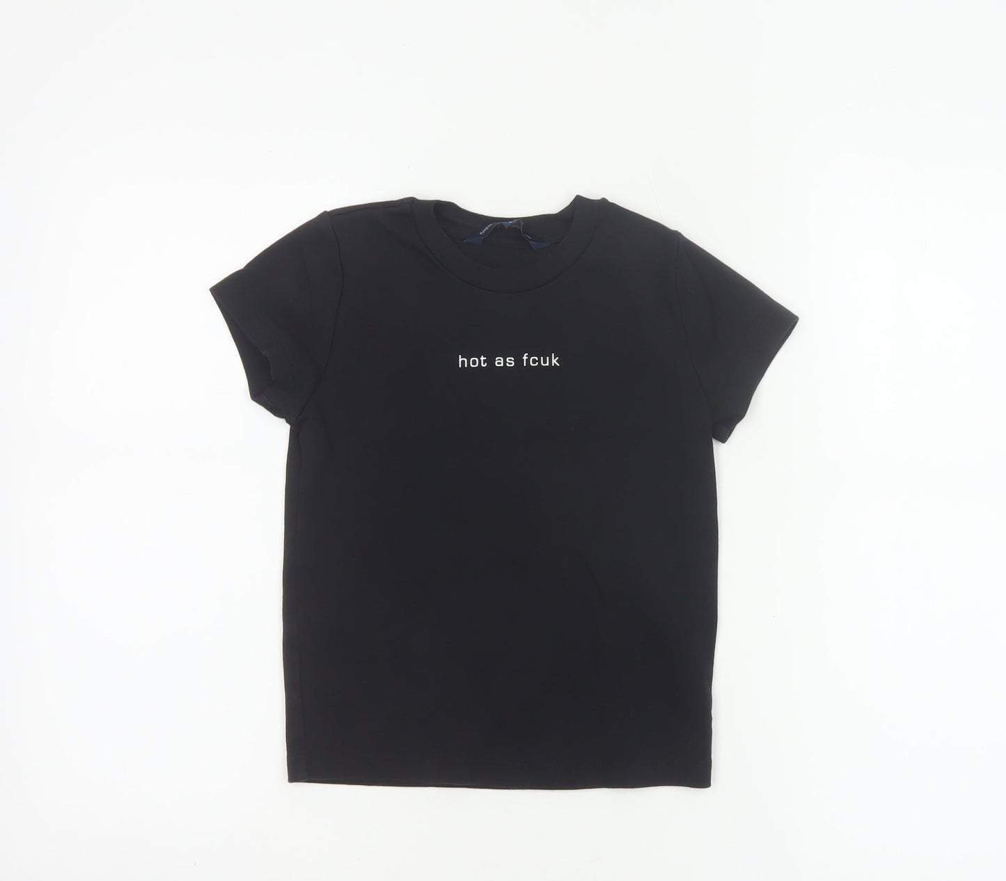French Connection Women's Black XS Cotton Graphic T-Shirt