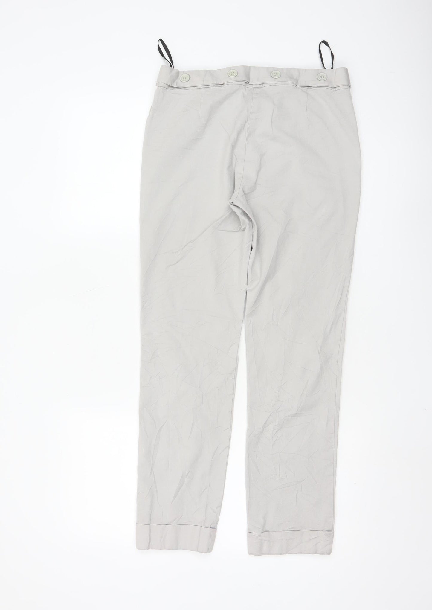 Warehouse Women’s Beige Chino Trousers UK 12 Belted Viscose Blend