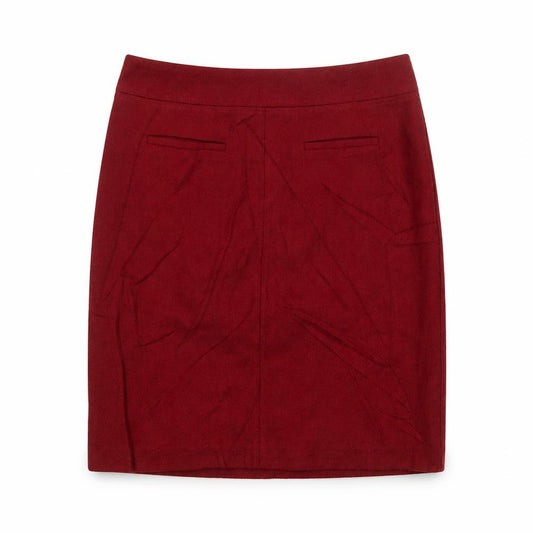 Laura Ashley Women's Red Wool Pencil Skirt UK 12 Knee Length