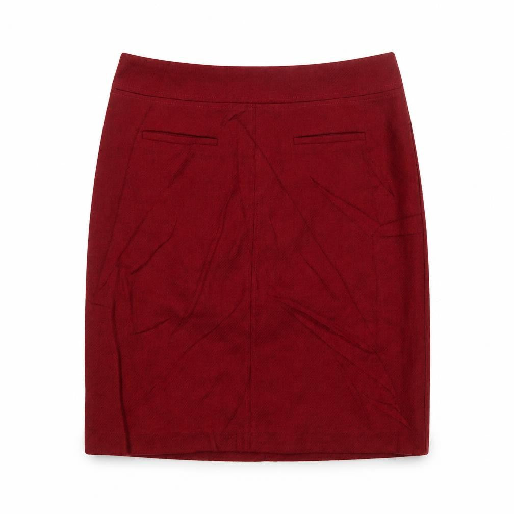 Laura Ashley Women's Red Wool Pencil Skirt UK 12 Knee Length
