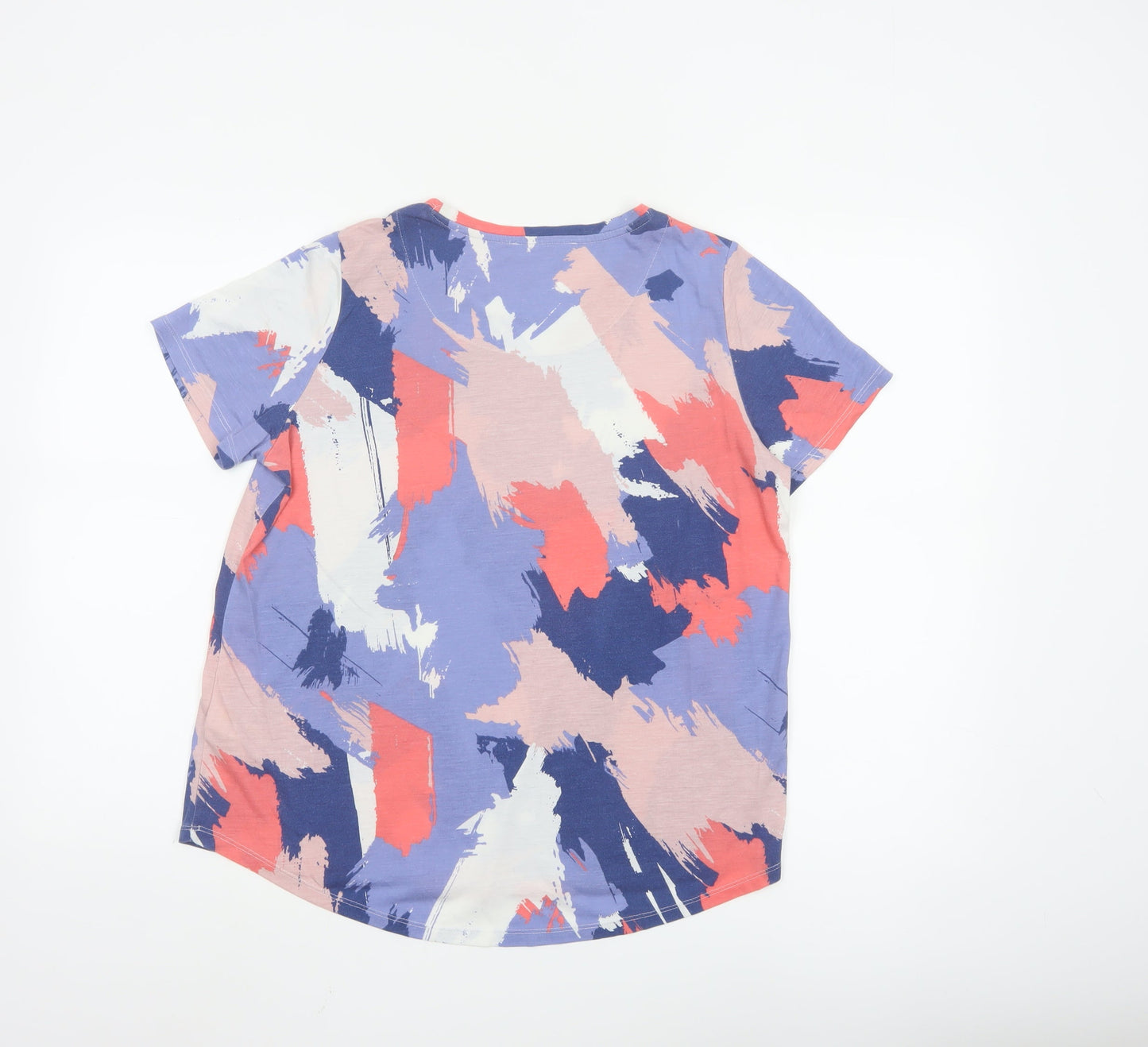 Marks and Spencer Womens Multicoloured Abstract Short Sleeve T-Shirt Size 14