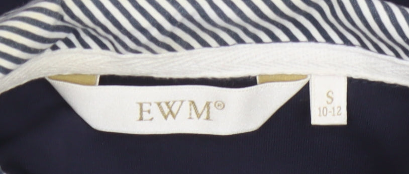 EWM Women Blue Short Sleeve Cotton Polo Shirt Size S 10-12