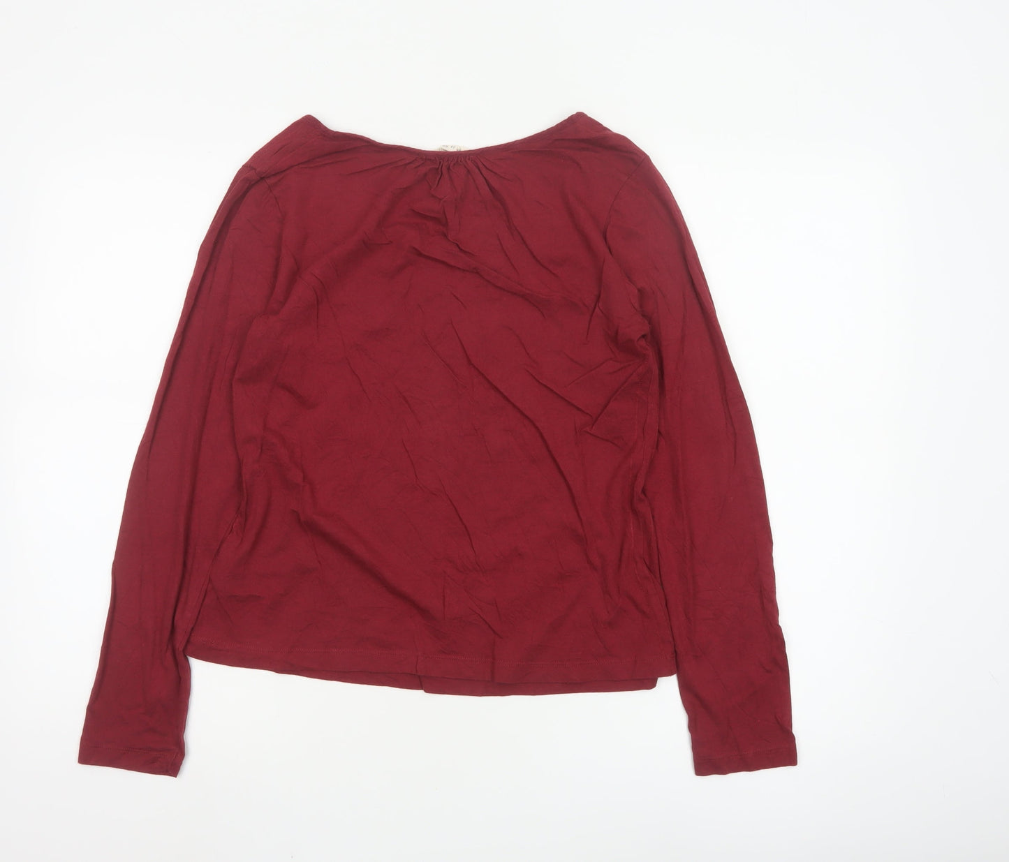 White Stuff Women's Red Long Sleeve Cotton Blend Blouse UK 12