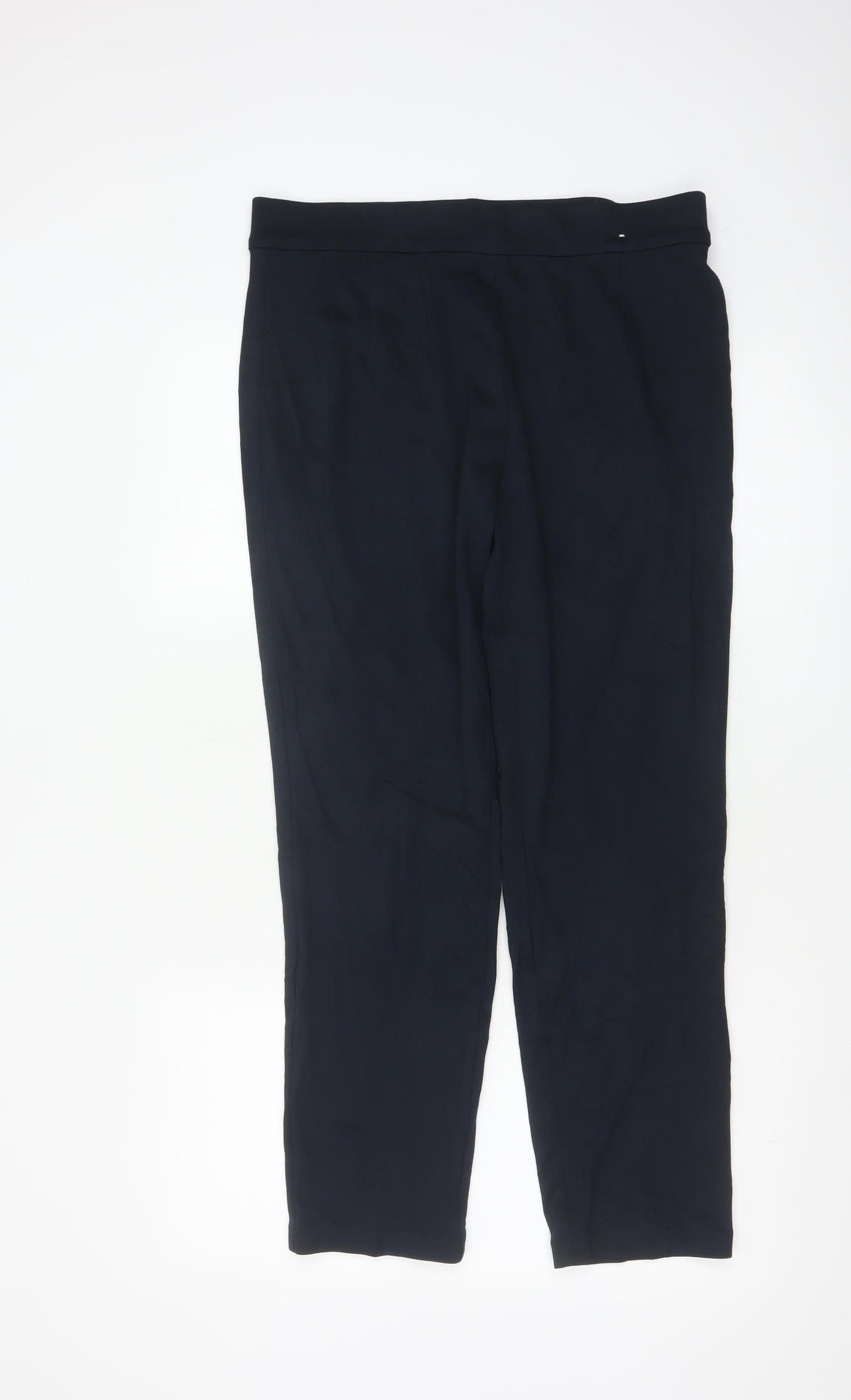 Marks and Spencer Womens Black Straight Leg Stretch Trousers Size 14