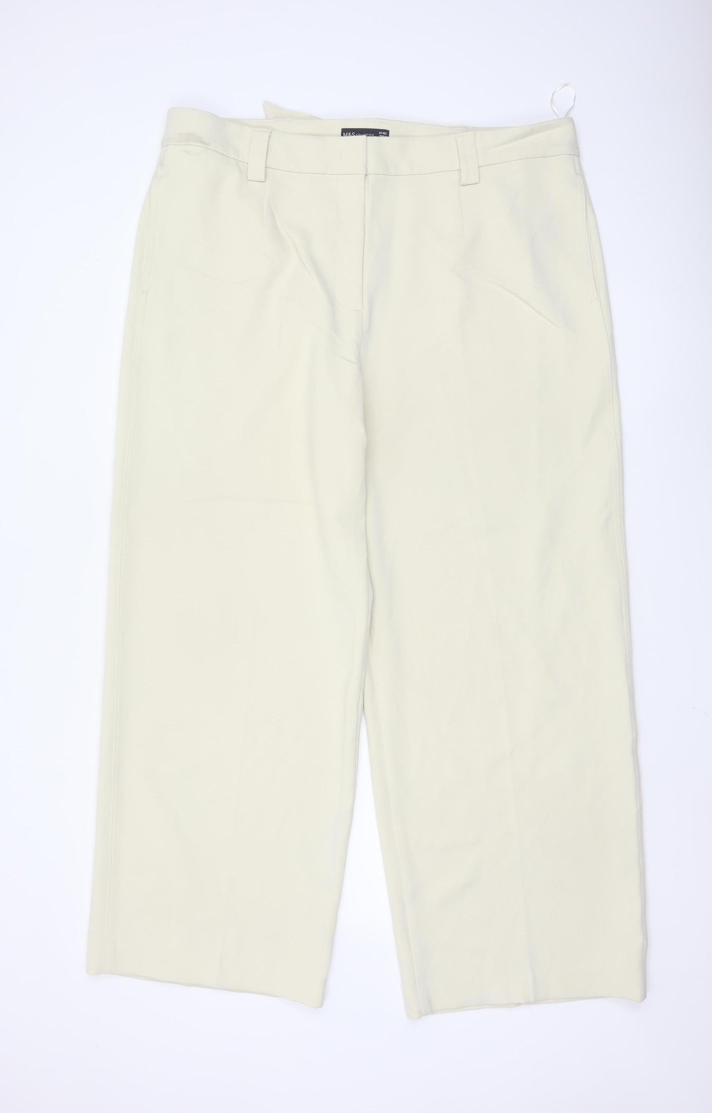 Marks and Spencer Women Beige Regular Fit Stretch Trousers Size 20