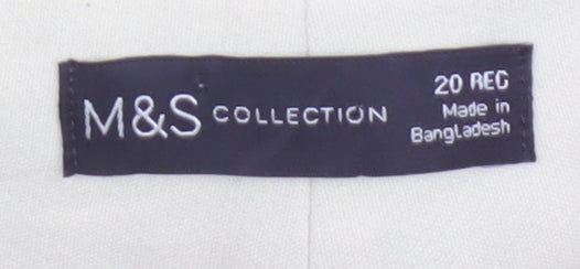 Marks and Spencer Women Beige Regular Fit Stretch Trousers Size 20