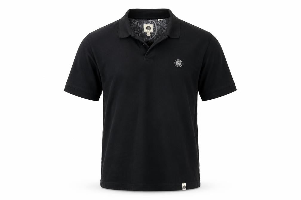 Pretty Green Men's Black Cotton Polo Shirt Size M Regular Fit