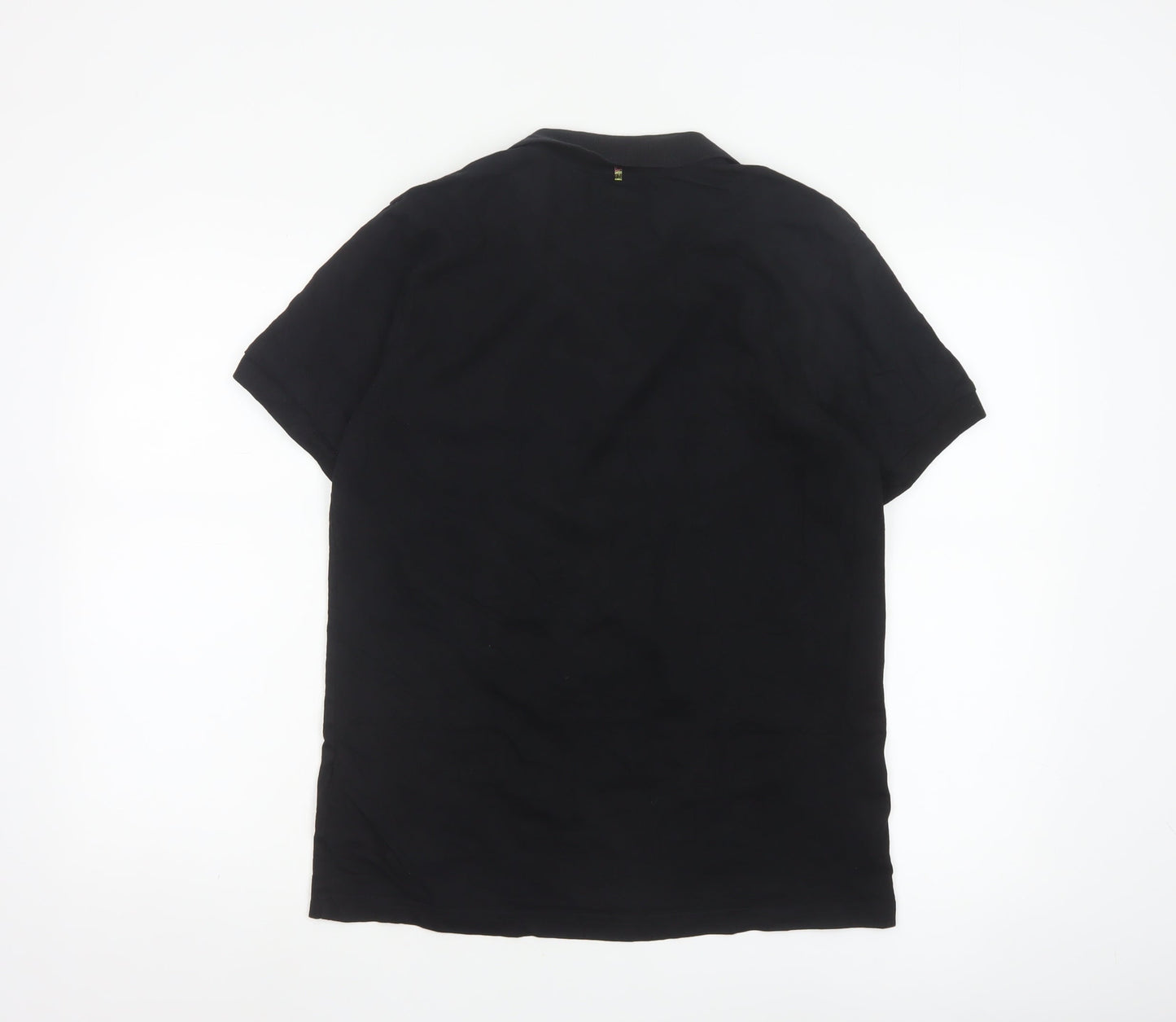 Pretty Green Men's Black Cotton Polo Shirt Size M Regular Fit