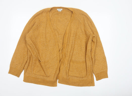 Fat Face Women’s Yellow Chunky Knit Open Cardigan UK 12