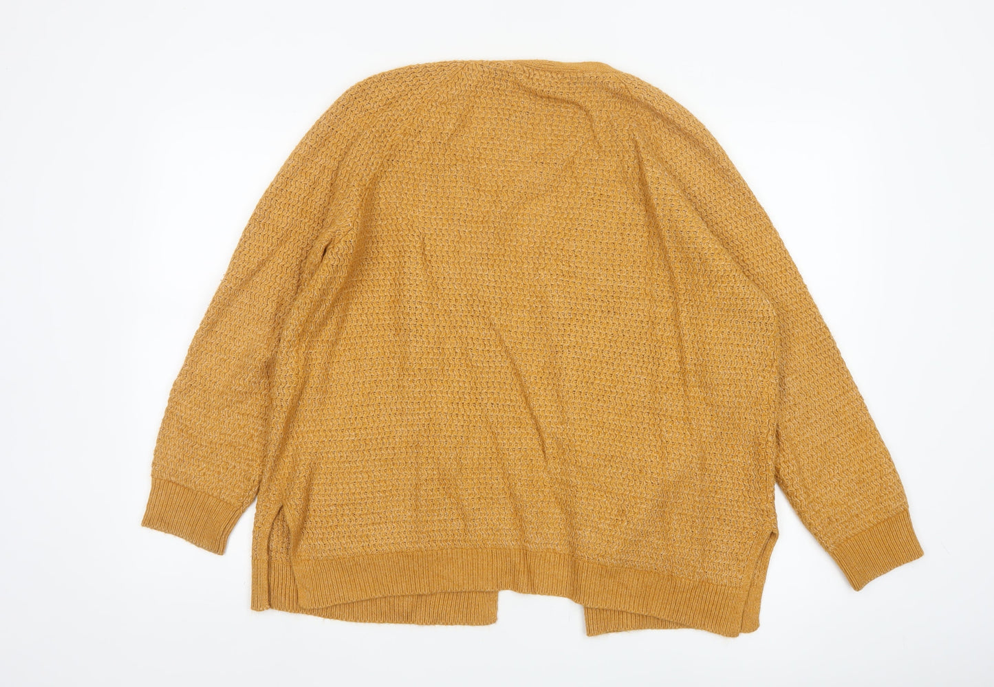 Fat Face Women’s Yellow Chunky Knit Open Cardigan UK 12