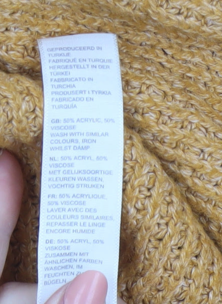Fat Face Women’s Yellow Chunky Knit Open Cardigan UK 12
