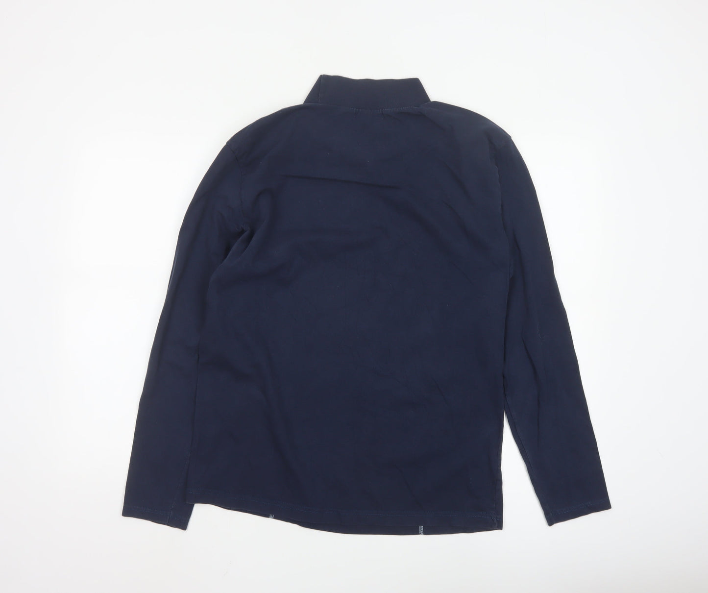 Atlas For Men Navy Long Sleeve Cotton Mock Neck Top Size S