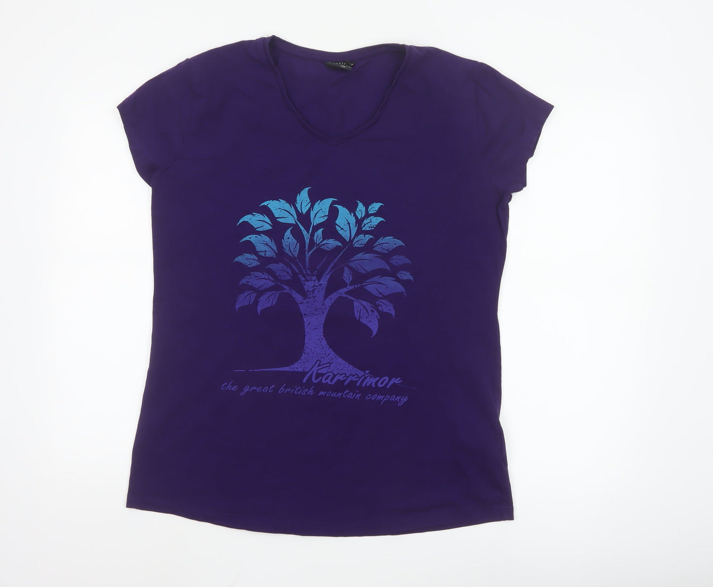 Karrimor Women’s Purple V-Neck Graphic Cotton T-Shirt Size 18