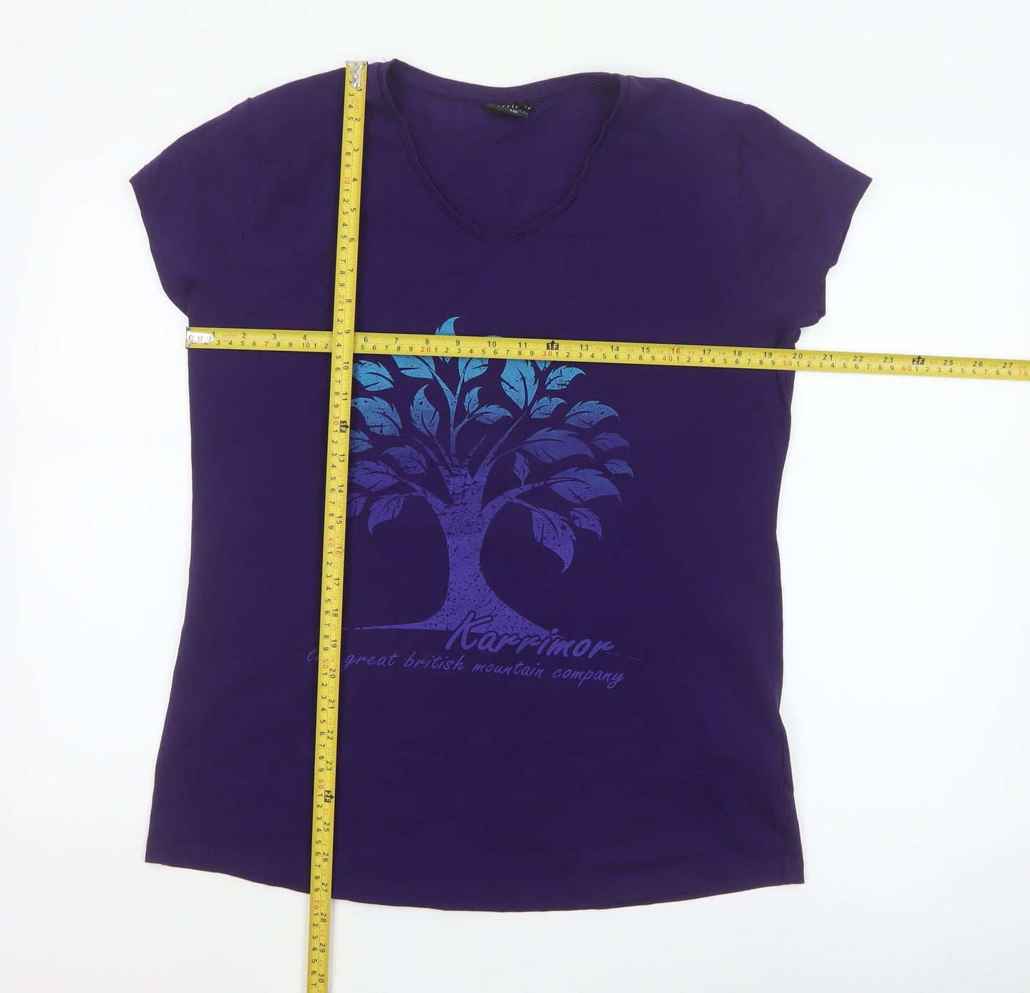 Karrimor Women’s Purple V-Neck Graphic Cotton T-Shirt Size 18