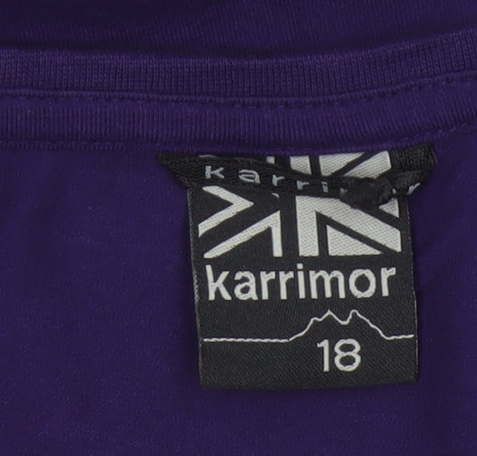 Karrimor Women’s Purple V-Neck Graphic Cotton T-Shirt Size 18