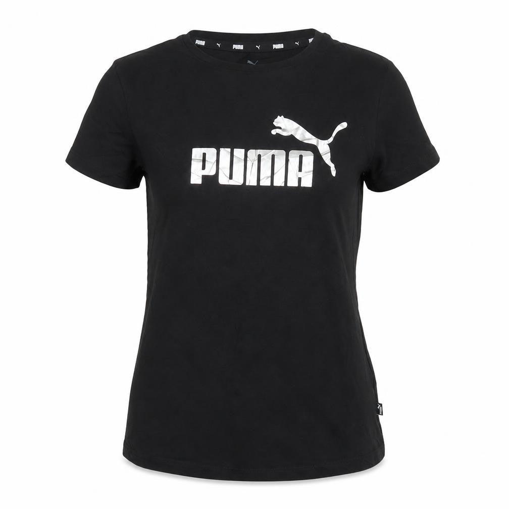 Puma Girls Black Short Sleeve Crew Neck Logo T-Shirt Size 15-16 Years