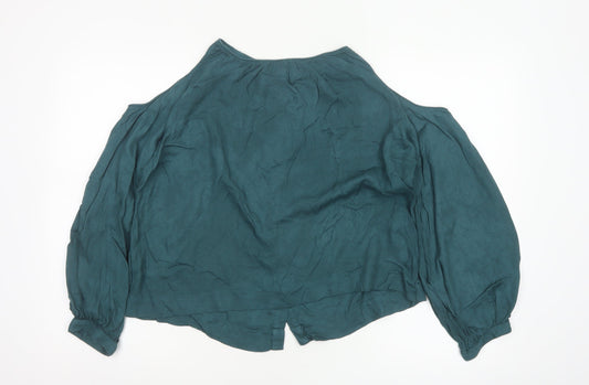 Vero Moda Women Green Off Shoulder Long Sleeve Blouse Size M