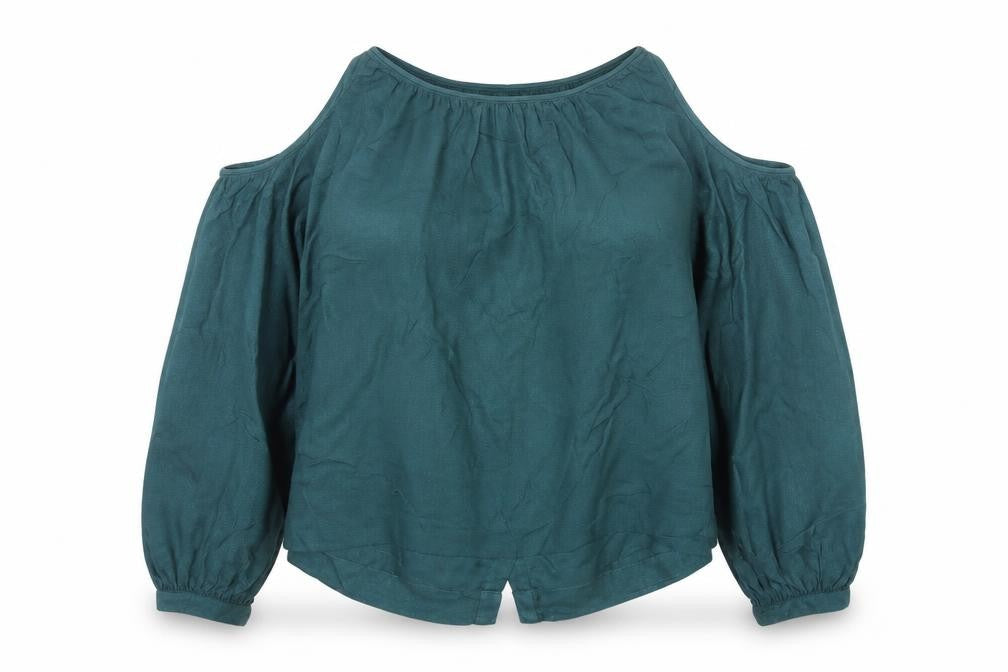 Vero Moda Women Green Off Shoulder Long Sleeve Blouse Size M
