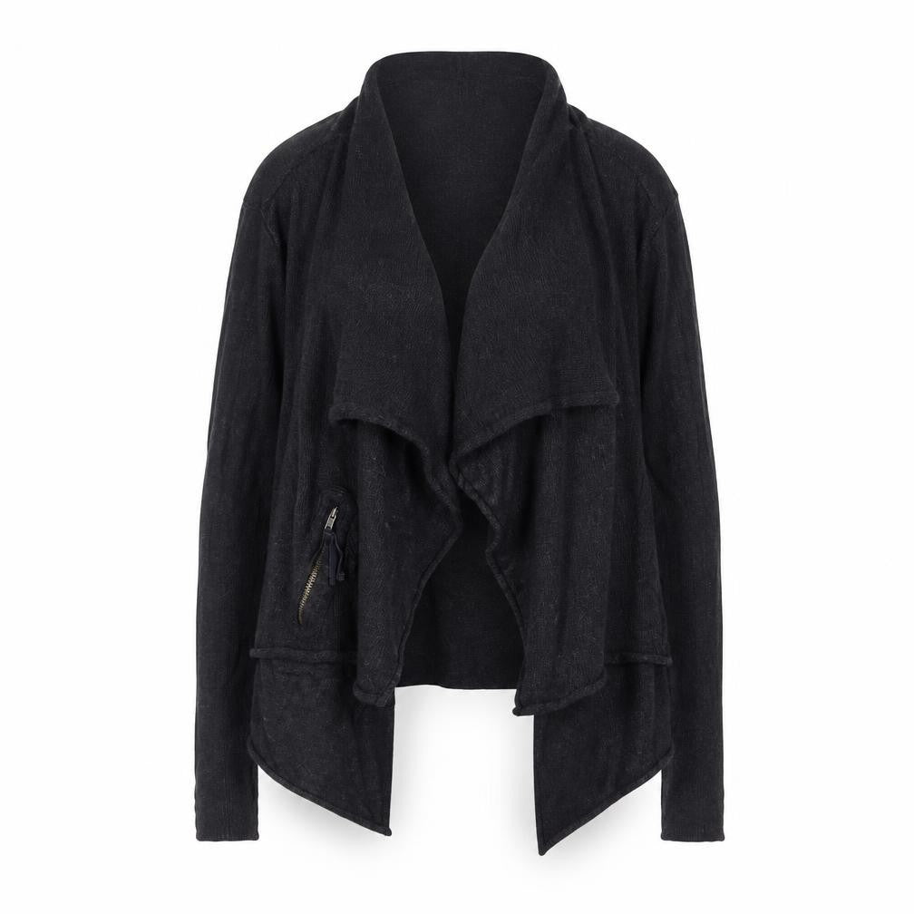 Mint Velvet Women's Black Size 8 Open Front Knit Cardigan