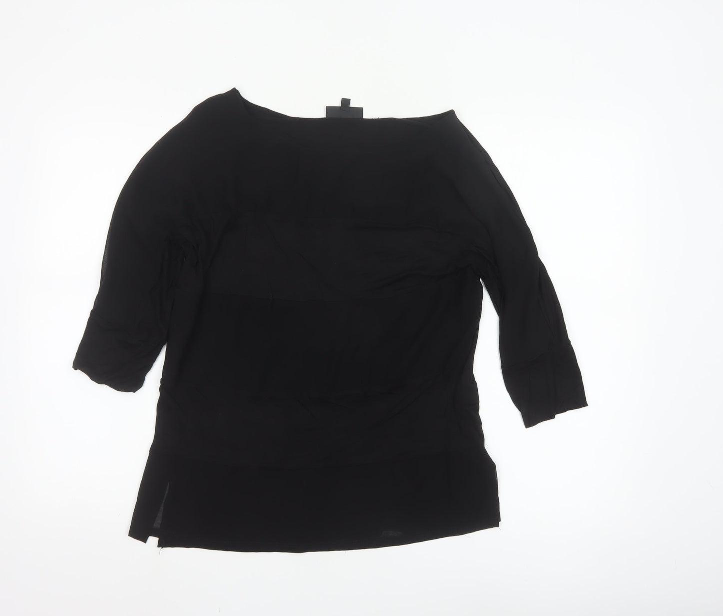 Warehouse Women’s Black 3/4 Sleeve Viscose Blouse UK 14