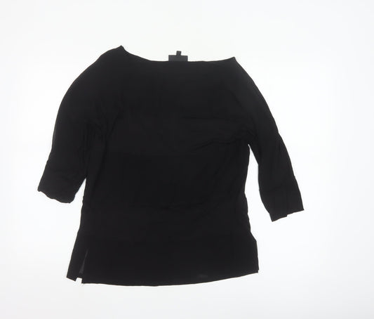 Warehouse Women’s Black 3/4 Sleeve Viscose Blouse UK 14