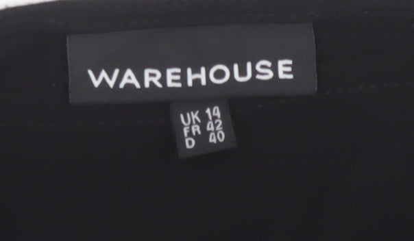 Warehouse Women’s Black 3/4 Sleeve Viscose Blouse UK 14