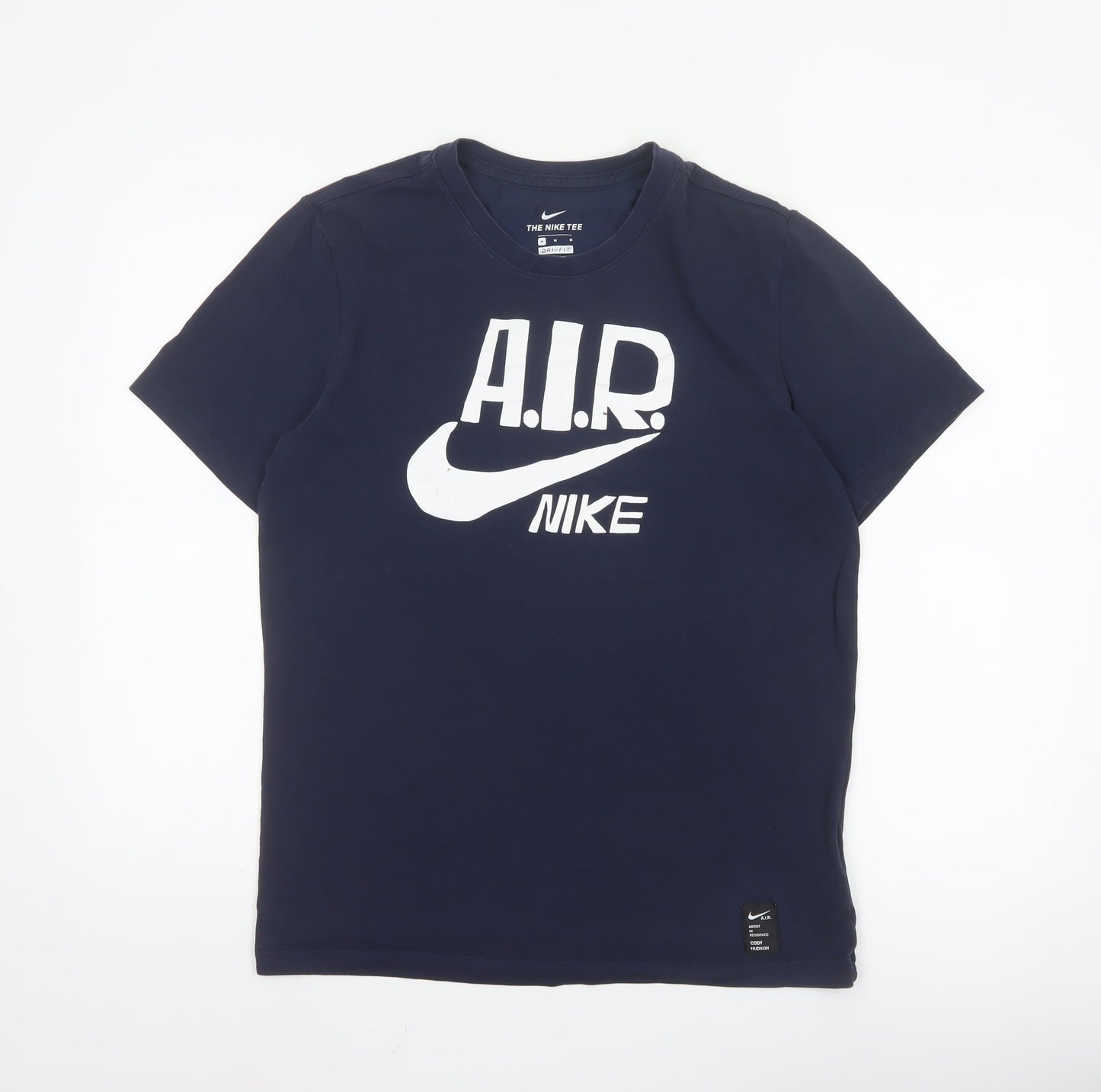 Nike Men's Navy Blue AIR Dri-FIT Graphic T-Shirt Size M